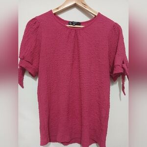 Ashley Blue Fuchsia Textured Blouse